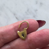 9K Gold Itsy Bitsy Padlock Heart Charm
