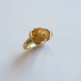 18K Gold Hand Carved Mexican Fire Oral Feu Ring by Tony Malmed