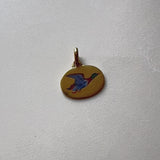 Art Deco 18K Gold and Enamel Mallard Duck Bird Charm