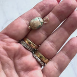Egyptian Revival Turquoise Wash Faience Scarab Pendant with 14K Gold Mount