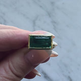 Signature 18K Gold Bezel Set Indicolite Tourmaline Ring