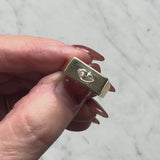 Signature 14K Gold Marquise Diamond Signet Ring