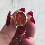 Victorian 18K Gold Carnelian Intaglio of Julius Caesar Ring