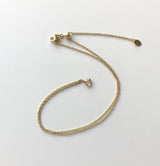 Dangling Pear Shape Champagne Rose Cut Diamond on 14K Gold Chain