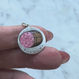Vintage 800 Silver Hand Enameled Baloney Charm from Bologna