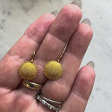 Vintage 22K Gold Hand-Granulated Sunflower Earrings