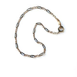 Victorian 800 Silver Niello Watch Chain Necklace