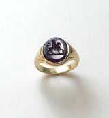 18K Gold Early Victorian Agate Griffin Intaglio Signet Ring