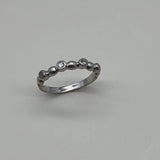 Vintage 14K White Gold Diamond Bubble Ring
