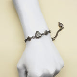 Sterling Silver Victorian Albertina Watch Chain or Bracelet with Heart