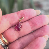 14K Gold Signature Hand-Carved Pink Tourmaline Flower Charm