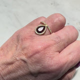 Nina Runsdorf 18K Gold Diamond and Garnet Flip Ring