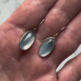 Signature 14K Gold Moonstone Cabochon Earrings with Shepherd Hooks