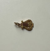 Victorian 14K Gold Lyre Pendant Charm