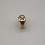 18K Gold Art Deco Signet Ring with Intaglio of Swallows