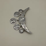 Victorian Whiting Sterling Silver Etruscan/Homeric Multi-Medallion Pin