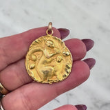 18K Gold Victorian French Squirrel Medallion