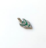 Art Deco Platinum Diamond and Emerald Devil Pendant