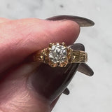 Victorian 18K Gold Old Mine Cut Diamond Ring