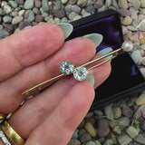 Tiffany & Co. Edwardian 16K Gold Scarf Pin/ Brooch with Aquamarine and Pearl