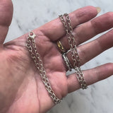 Italian Vintage Sterling Silver 24” Open Link Chain