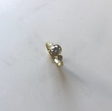 18K Gold Old European Cut Diamond Trilogy Engagement Ring