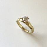18K Gold .90 Carat Old Mine Cut Engagement Ring