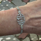 Edwardian Diamond Monogram Bracelet in 10K White Gold