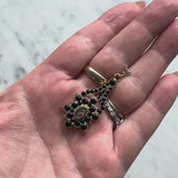 Georgian 14K Gold Flat Cut Onyx Mourning Pendant