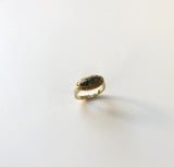 Gold Rush Era 22K and 14K Gold Nugget and Moss Agate Ring
