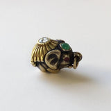 Gilt Silver Russian Elephant with Diamond, Emerald, and Rubies Pendant Charm