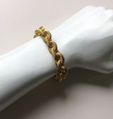 Vintage 18K Gold Woven Oval Link Bracelet