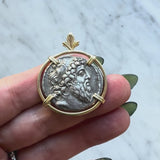 Seleukid Kingdom Demetrios II Nikator Sterling Silver Ancient Coin 14K Pendant