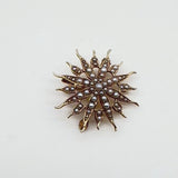 Victorian 14K Gold & Pearl Star Shaped Pendant Brooch