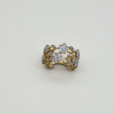 Vintage 14K Gold Flower Filigree Diamond Ring