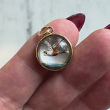 18K Gold Essex Crystal East-Flying Mallard Duck Charm