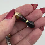 Dark Brown Celluloid Figa with 9K Gold Cap and 14K Gold Bail