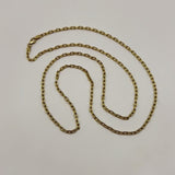 18K Gold Open Link Italian Long Chain