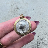 Sterling Silver and 14K Gold Brother Wolf Our Lady of Lourdes Medallion