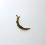 22K and 14K Gold Nugget Crescent Moon Pendant