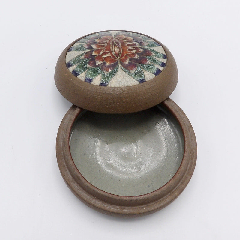 Judy Chicago Sappho Flower Ceramic Vessel from 1979 Jewelry Box Kirsten's Corner Jewelry 