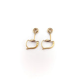 Vintage 14K White & Yellow Gold Art Deco Champagne Diamond Dangle Earrings Earrings Kirsten's Corner Jewelry 