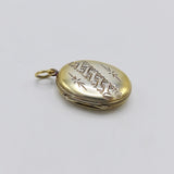 Victorian Sterling Silver Gilded Bight-cut Locket Pendant Kirsten's Corner Jewelry 