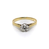 18K Gold & Platinum Vintage Solitaire Diamond Ring Ring Kirsten's Corner Jewelry 