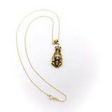 Signature 14K Gold Etruscan Revival, Garnet and Sapphire Necklace Necklace Kirsten's Corner Jewelry 