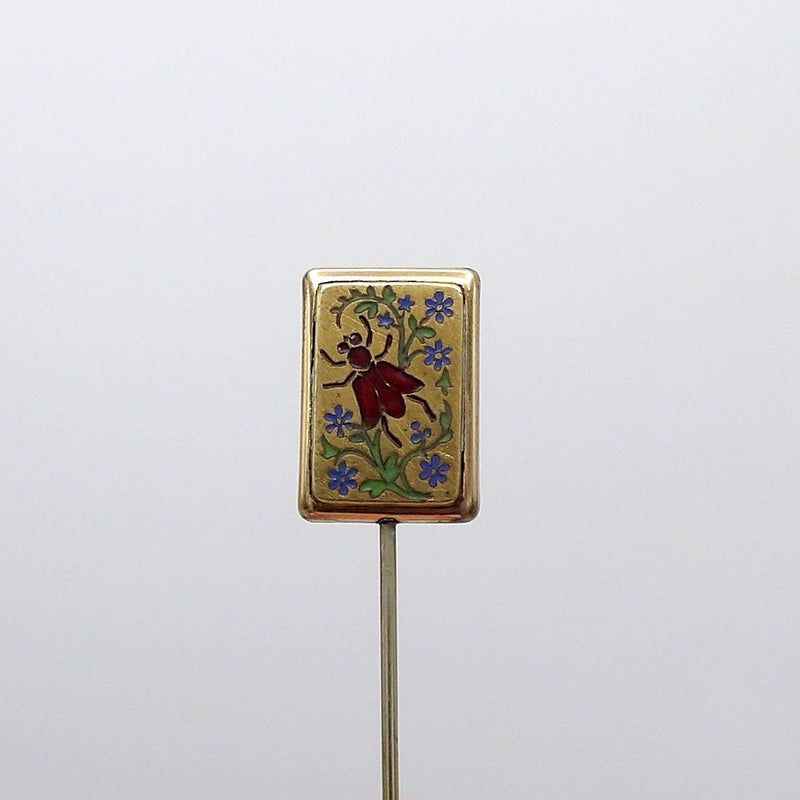 Rare Victorian Enamel Fly and Onyx Horse Stick Pin Brooches, Pins Kirsten's Corner Jewelry 