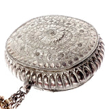 19th Century Indian Silver Repousse Oval Flower Box Box Kirsten's Corner Jewelry 