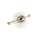 14K Gold Reverse Painted Essex Crystal of Sand Piper Pin Brooches, Pins Kirsten's Corner 