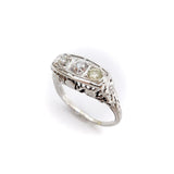 Art Deco 18K White Gold Diamond Ring Ring Kirsten's Corner Jewelry 