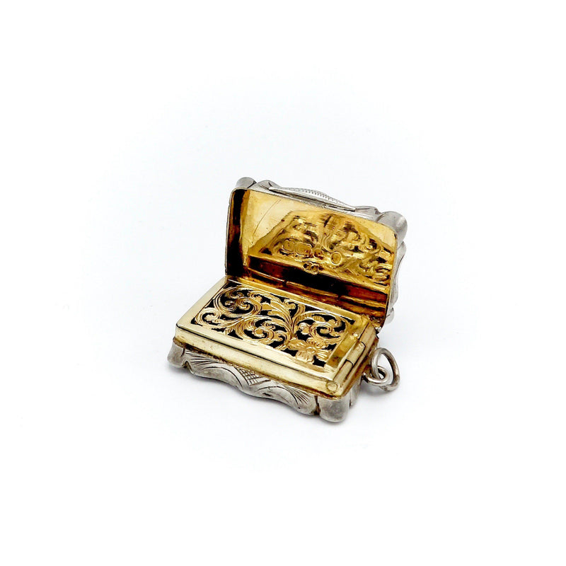 Antique British Sterling Silver Vinaigrette Pendant Châtelaine Kirsten's Corner Jewelry 